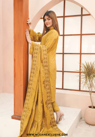 Marjjan Unstitched Embroidered Winter Vol-02 Collection - 2025 (MRW-531-MUSTARD)