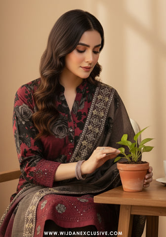 Wijdan Unstitched Embroidered Viscose Winter Collection - 2025 D-2052