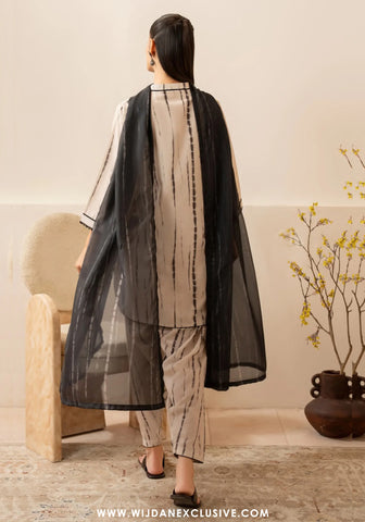 Casual Lite Janaan Stitched Premium Silk Viscose Drop-I (NOIR LINES)