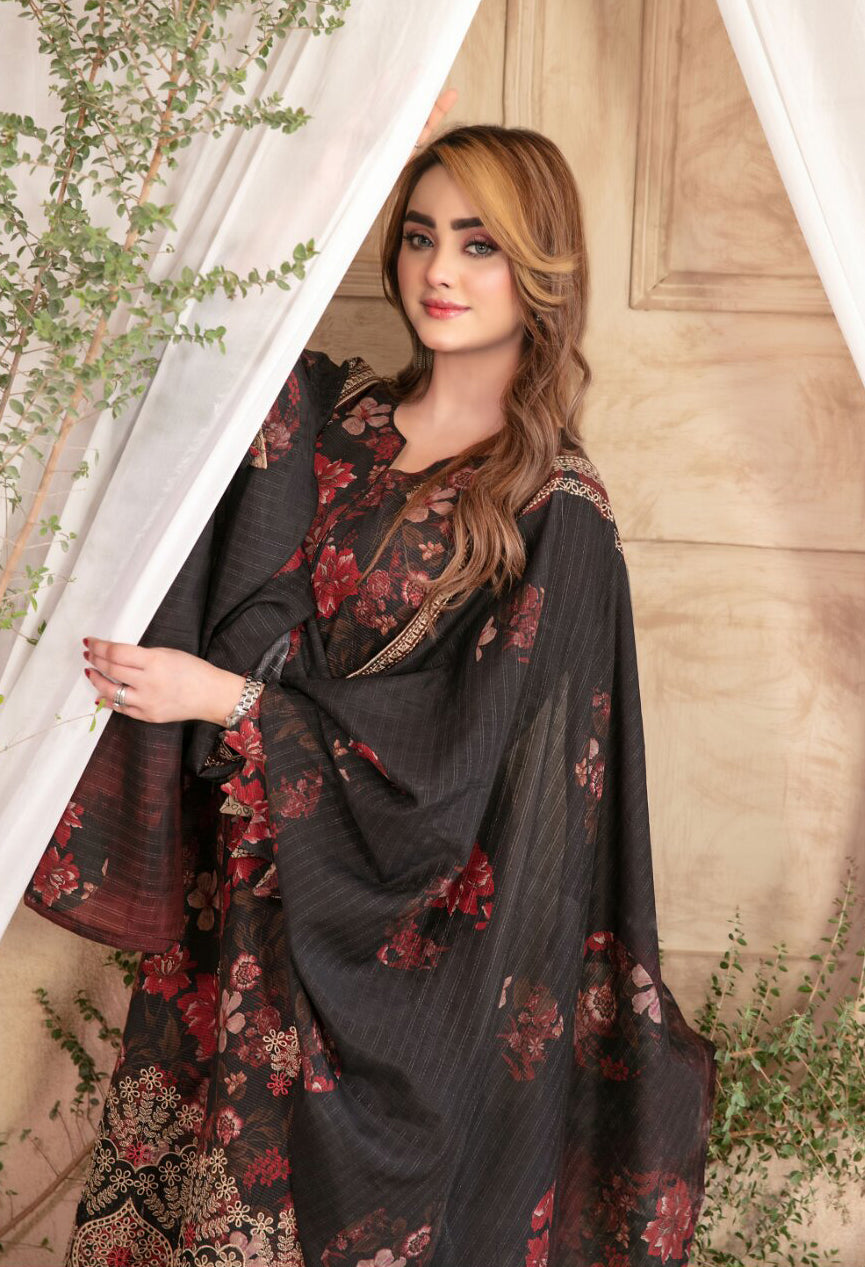 Merrachi by Tawakkal | Unstitched Embroidered Fancy Lawn Collection – 2026 (D-02)
