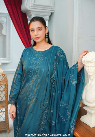 Marjjan Unstitched Silk Viscose Embroidered Collection - 2025 MV-284 (GREEN)