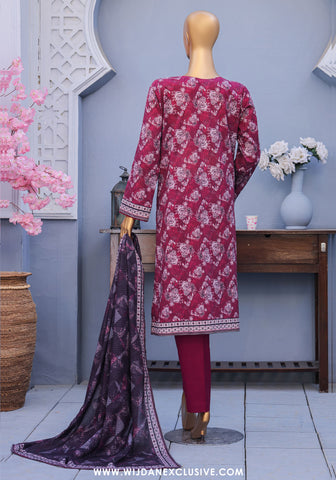 HZ Mehak Unstitched Cross Slub Embroidered Collection - 2025 MCE-3051