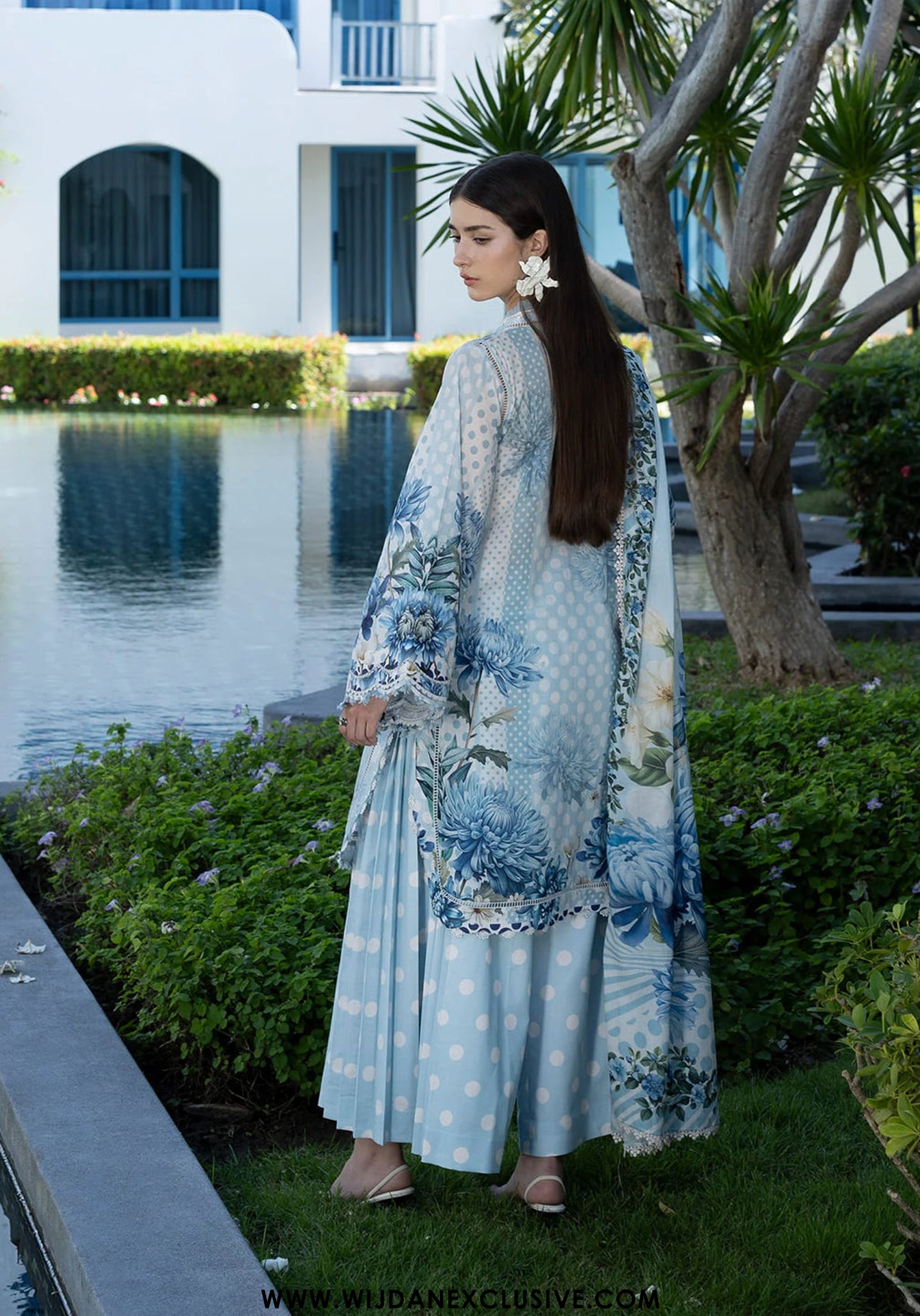 Santorini by Elaf | Unstitched Printed Lawn Collection - 2026 EPN-1A OCEAN PETALS