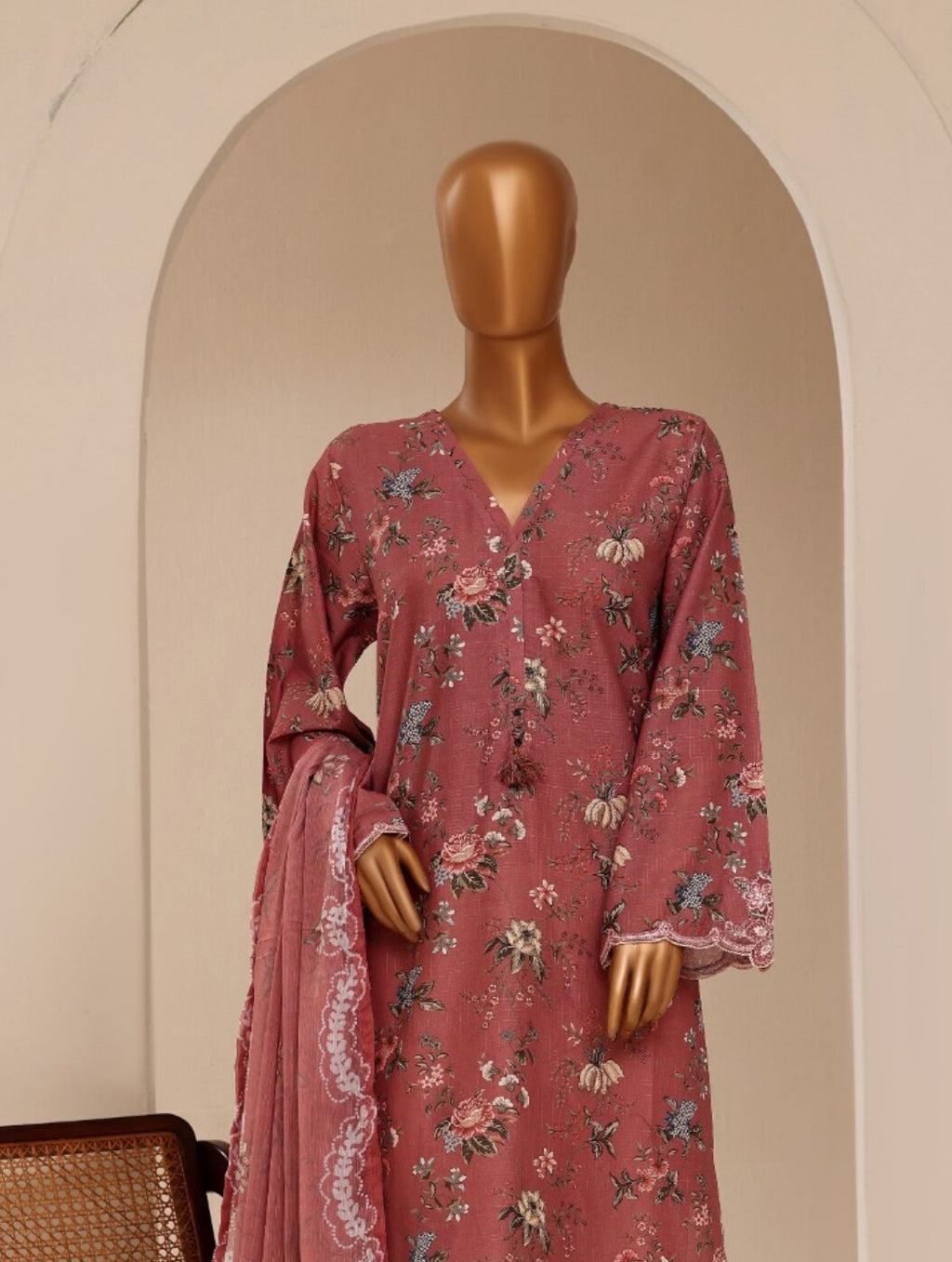 Sadabahar Cutwork Stitched 3pc Lawn Collection - 2026 (D-02)