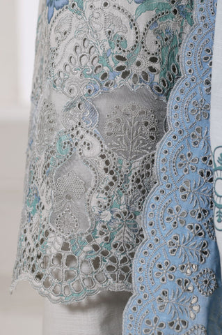 Sadabahar Stitched Laser Fusion Chikankari Khaddar Collection - 2025 (OFF-WHITE)