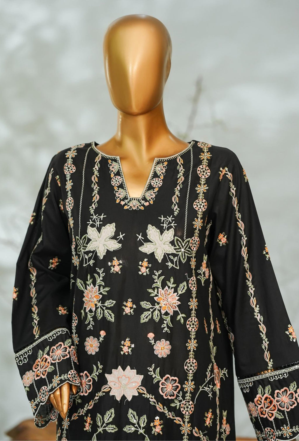 Bin Saeed Stitched Applique Kari Luxury 3pc Collection - 2026 (D-01)