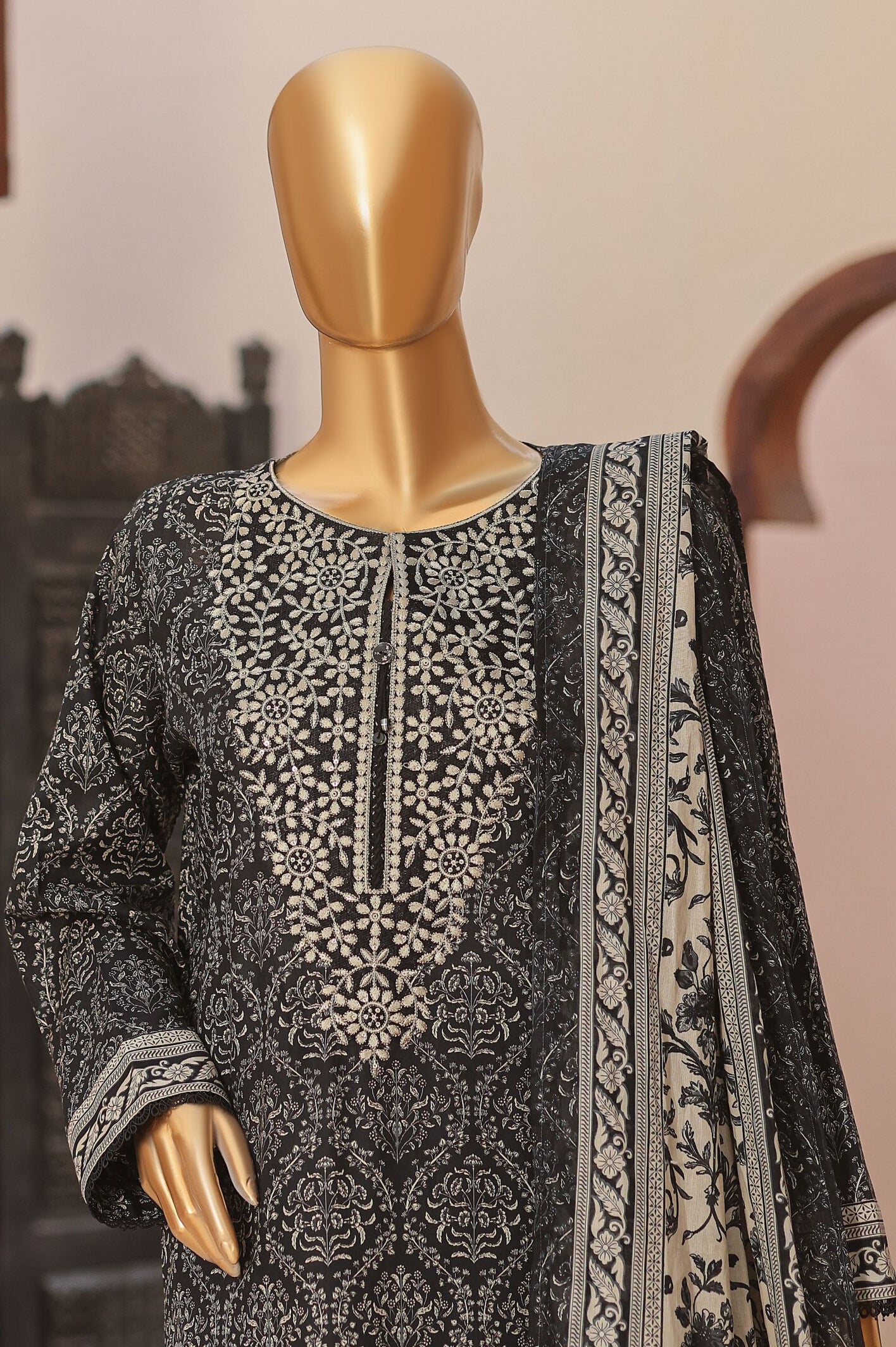 HZ Premium Daily Wear Unstitched Embroidered 3pc Lawn Collection - 2026 (D-02)