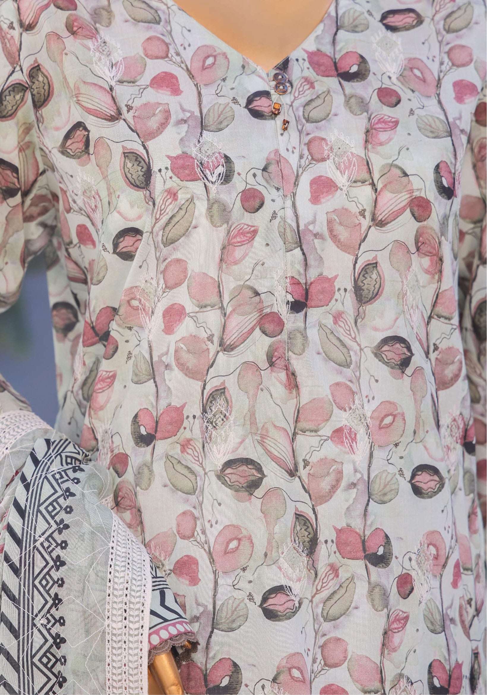 HZ Premium Unstitched Embroidered Lawn Collection - 2026 PEC-613