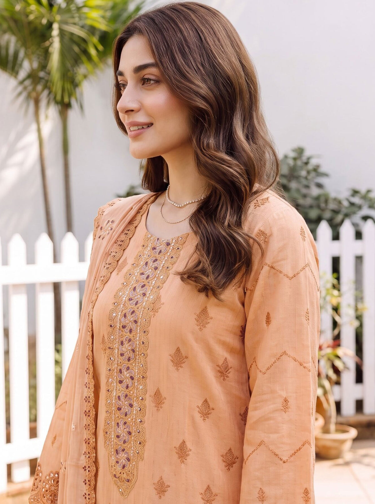 Kavya Gold by Wijdan | Unstitched Cotton Embroidered Collection - 2026 (D-02)