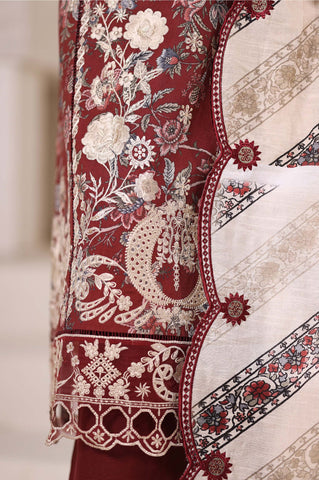 Sadabahar Signature Stitched Embroidered Khaddar Collection - 2025 (MAROON)