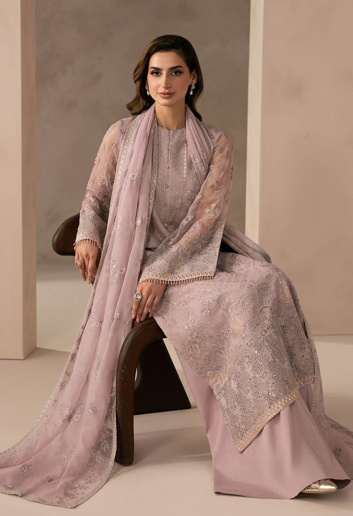 Izhar e Mohabbat by Lamisah | Unstitched Formal Chiffon Collection - 2026 (PINK BLOSSOM)