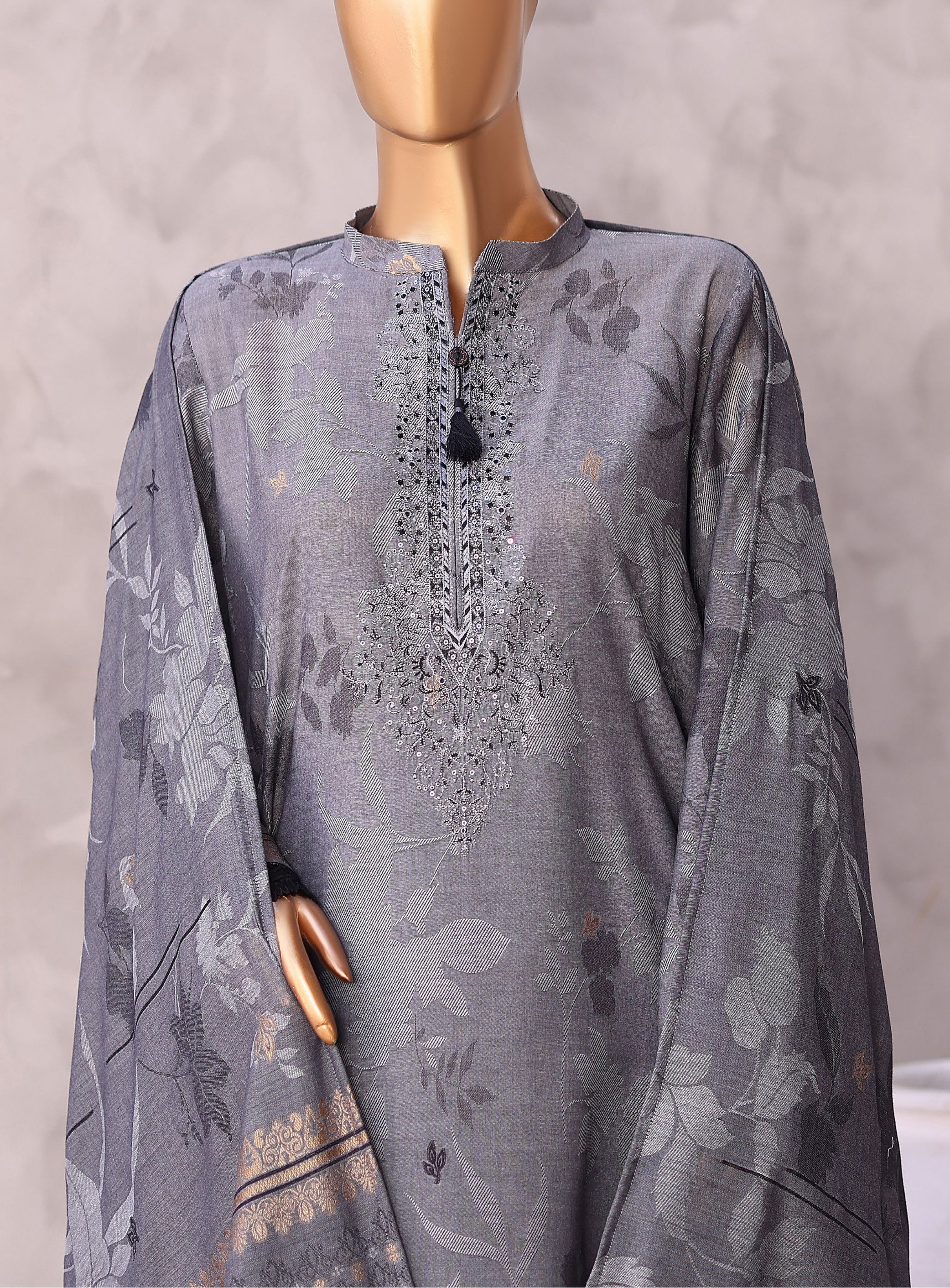 HZ Valencia Jacquard Embroidered Unstitched Lawn Collection - 2026 (VJE-7111)