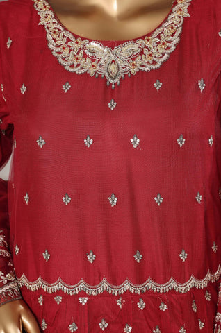 Mahpara by Sadabahar | Stitched Festive Formal Frock Collection - 2025 (RED)