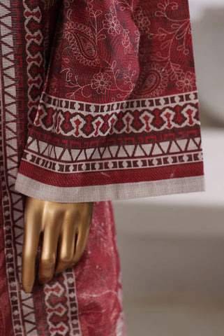 Sadabahar Stitched Printed Khaddar Shimmer Collection - 2025 (RED)