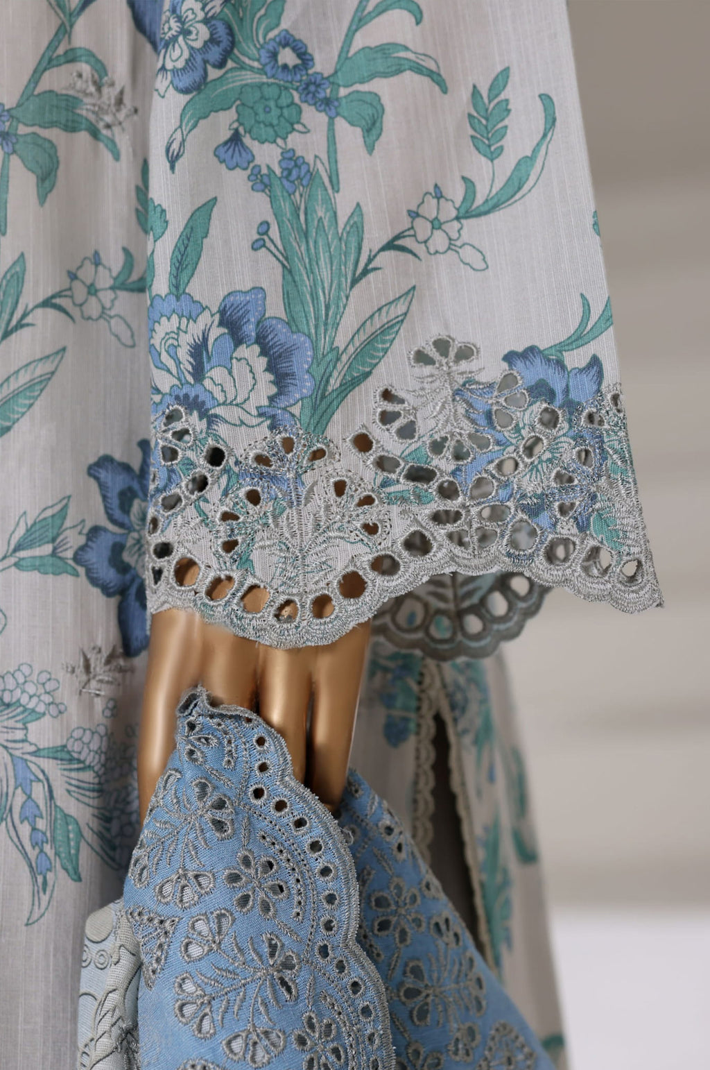 Sadabahar Stitched Laser Fusion Chikankari Khaddar Collection - 2025 (OFF-WHITE)