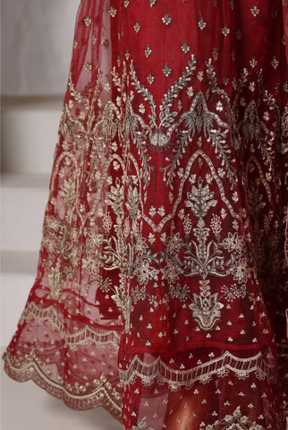 Mahpara by Sadabahar | Stitched Festive Formal Frock Collection - 2025 (RED)