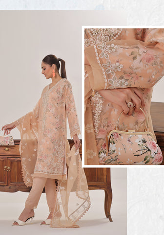 Guzel Formal Luxury 3PC Stitched With Clutch Collection Vol-02 D-02