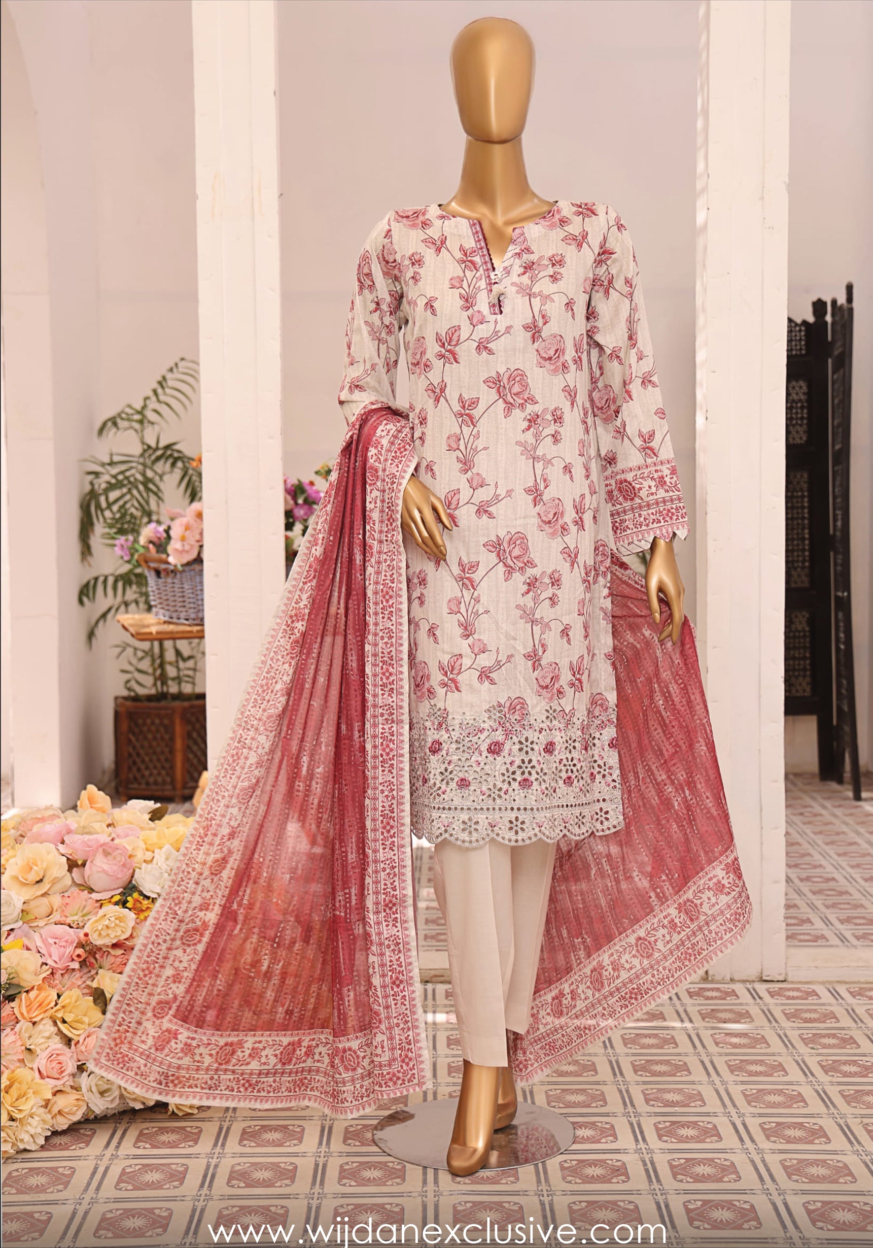 HZ Asasa Embroidered Printed Lawn Collection Vol-02 D-02