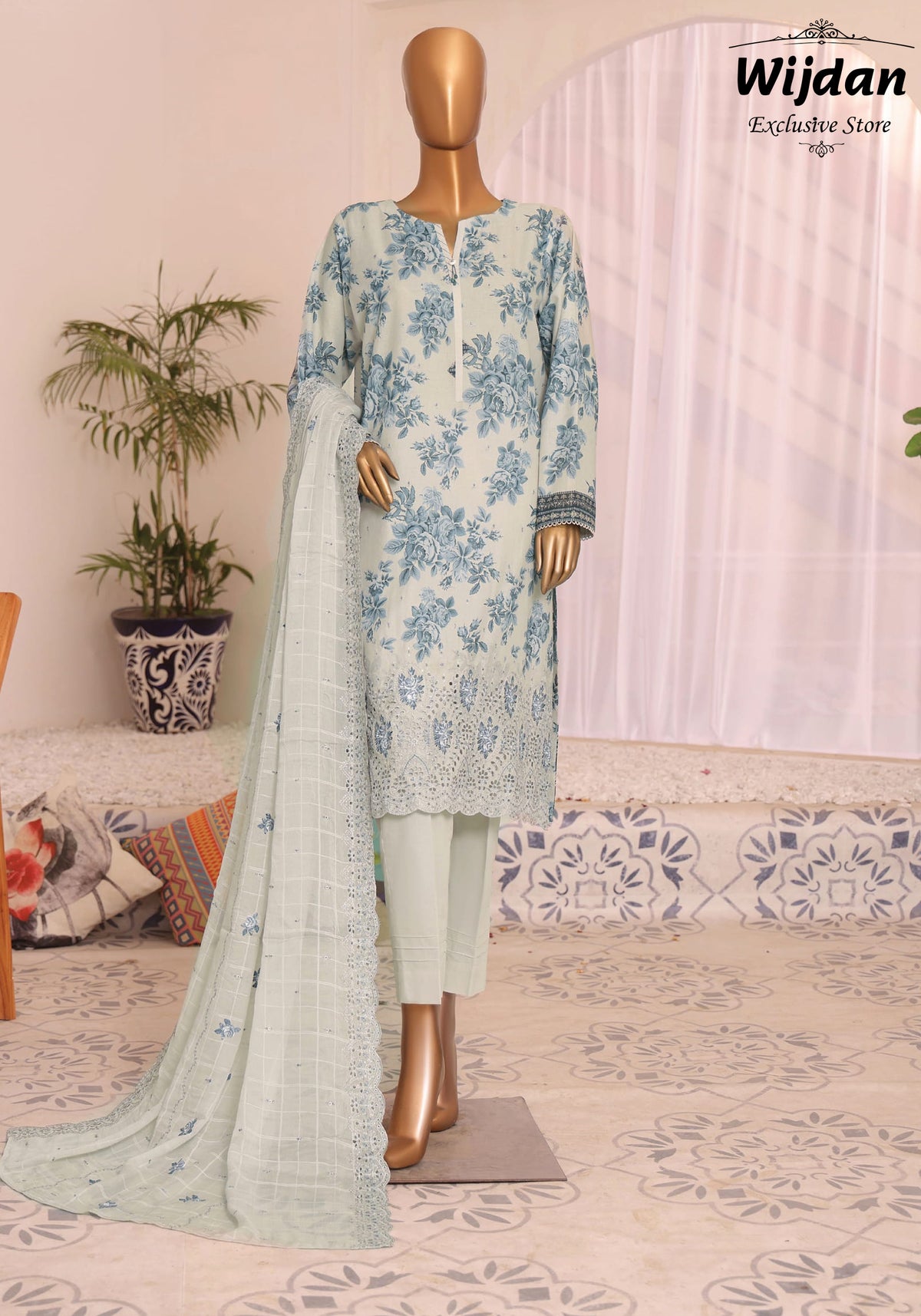 HZ Satranga Embroidered Collection Vol-02 D-02