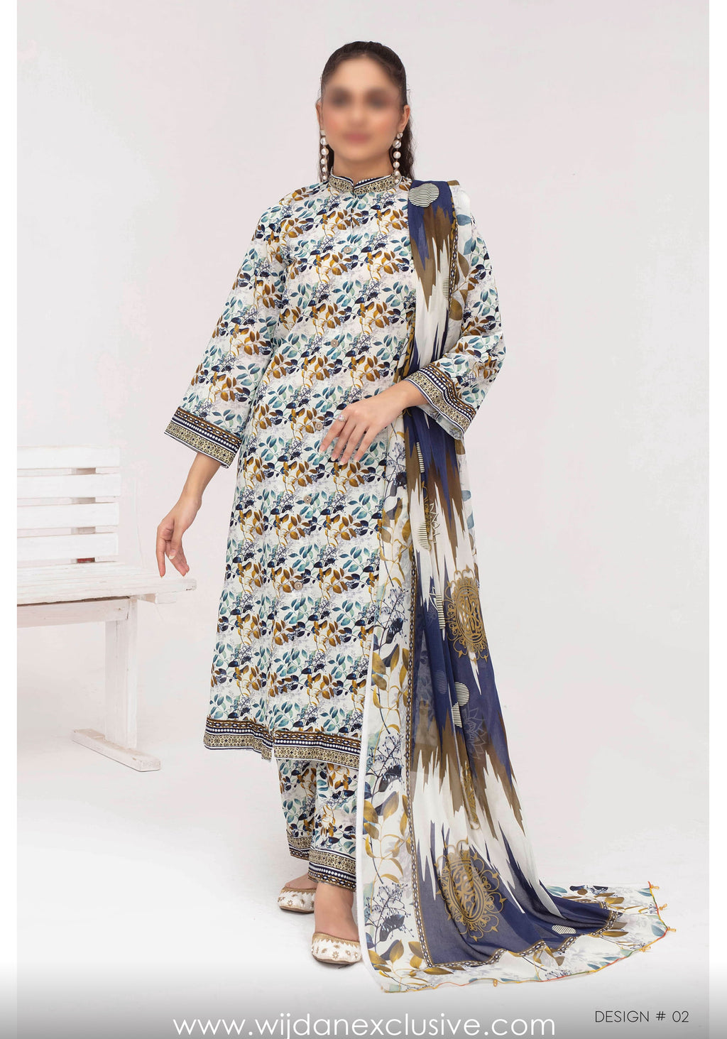 Aleezay Superior Airjet Bana Dora Lawn Collection by Fatima's D-02