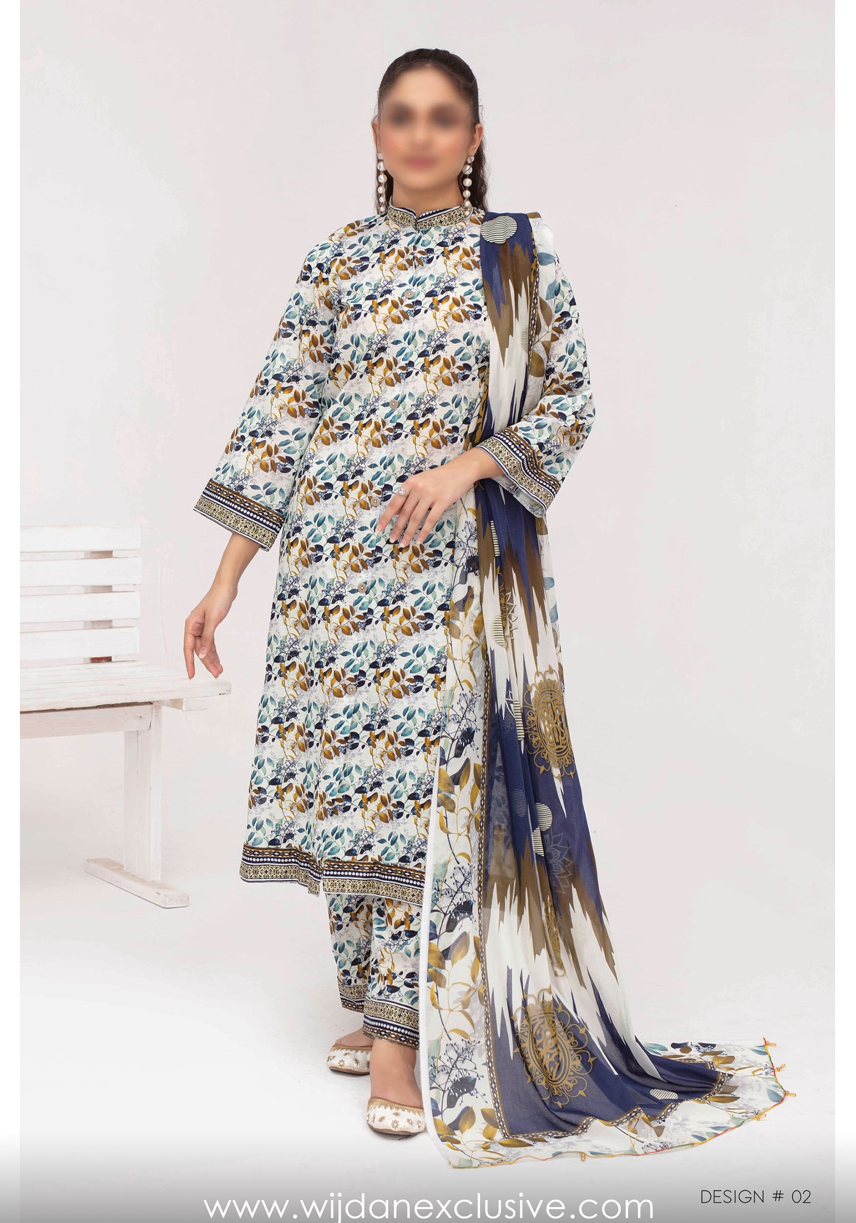 Aleezay Superior Airjet Bana Dora Lawn Collection by Fatima's D-02