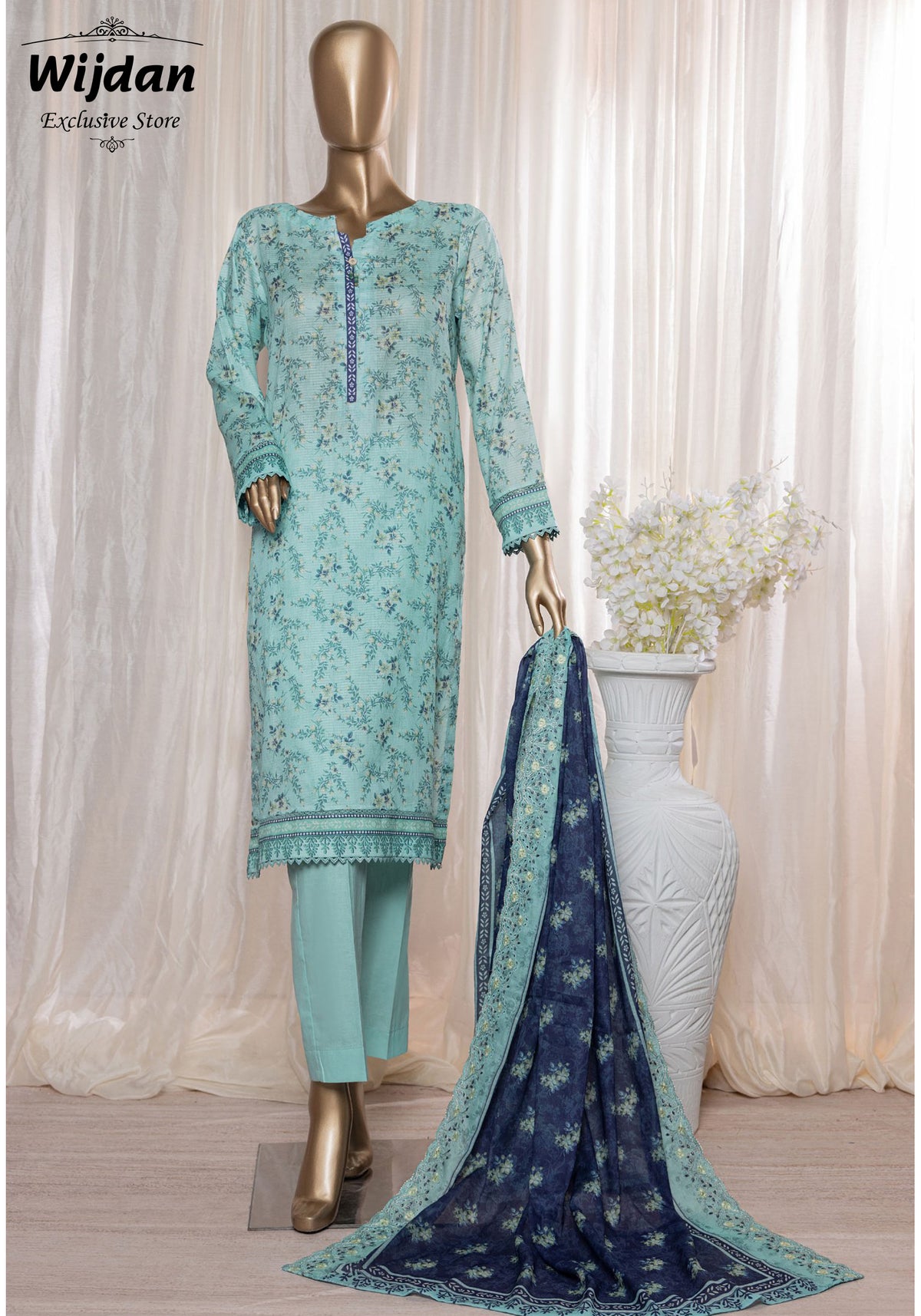 Rimjhim Printed Embroidered Lawn Collection'24 by HZ Textiles D-02