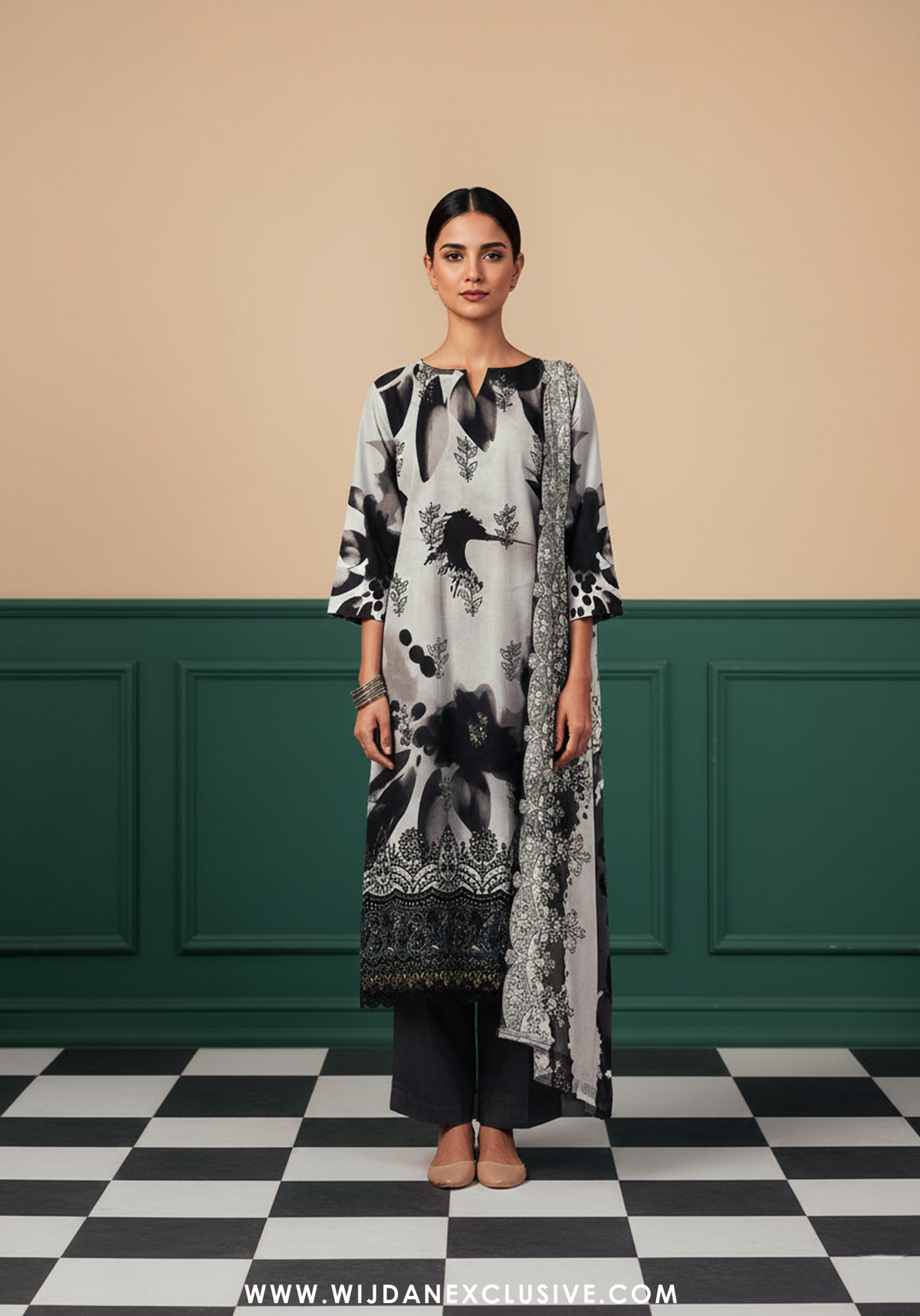 Abrish By Sobia Waseem | Unstitched Doriya Linen Embroidered Collection - 2025 D-07