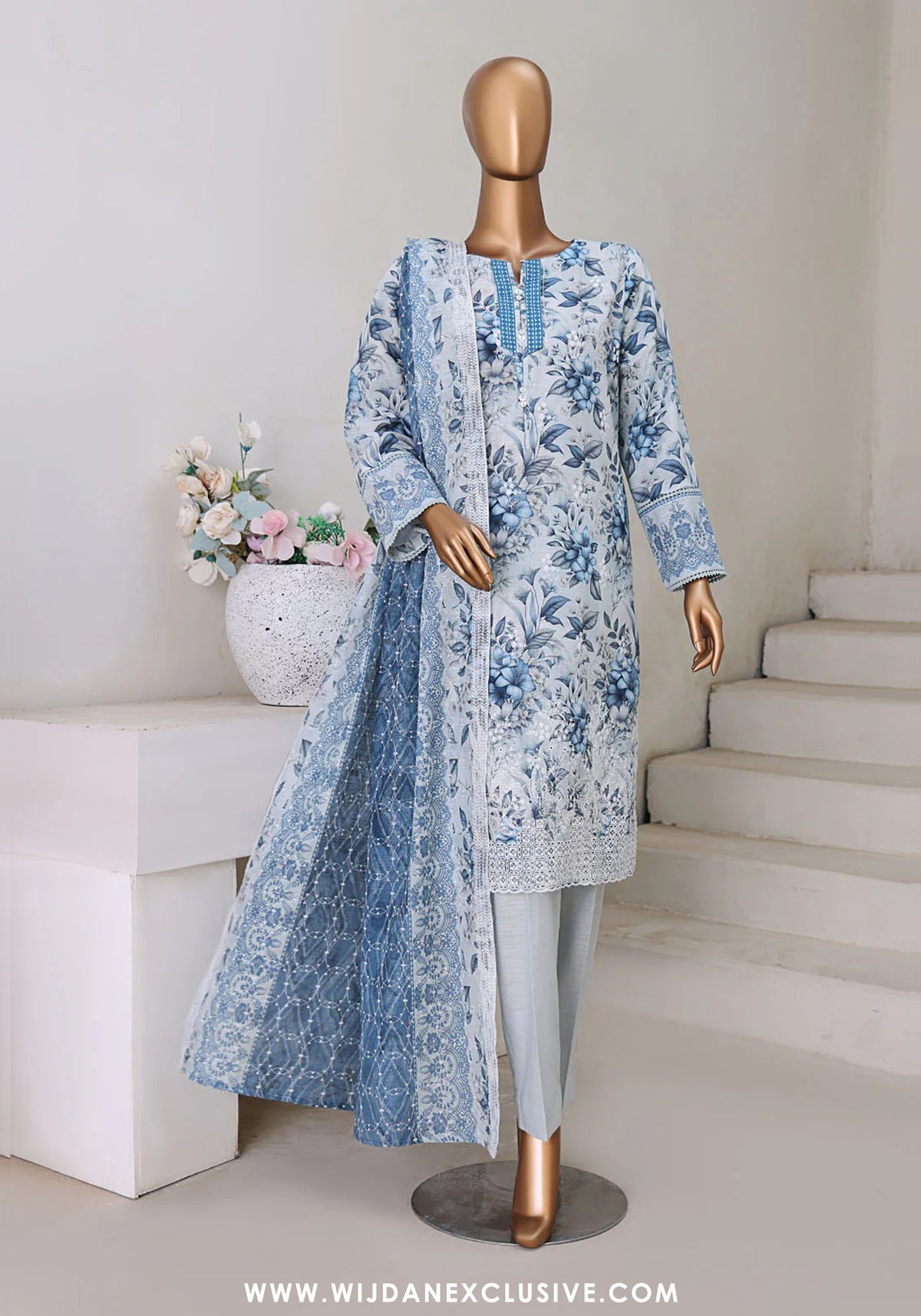 HZ Khaddar Unstitched Embroidered Chikankari Collection - 2025 KEC-104