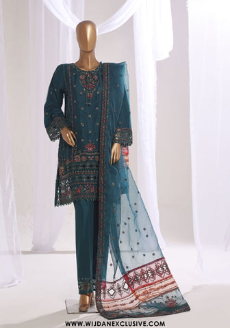 Mahpara by Sadabahar | Stitched Festive Embroidered Organza Vol-01 Collection - 2025 (GREEN)