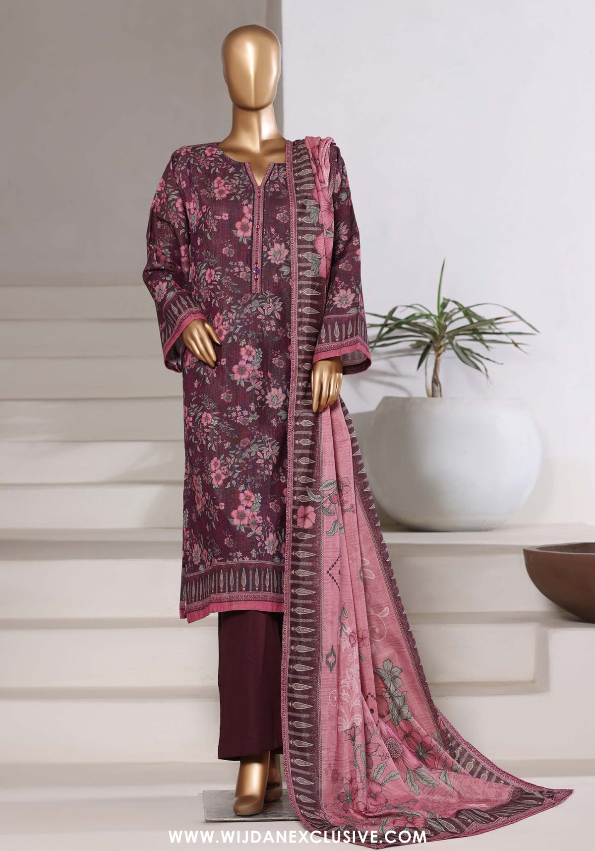 Sadabahar Stitched Printed Khaddar Shimmer Vol-II Collection - 2025 (PURPLE)