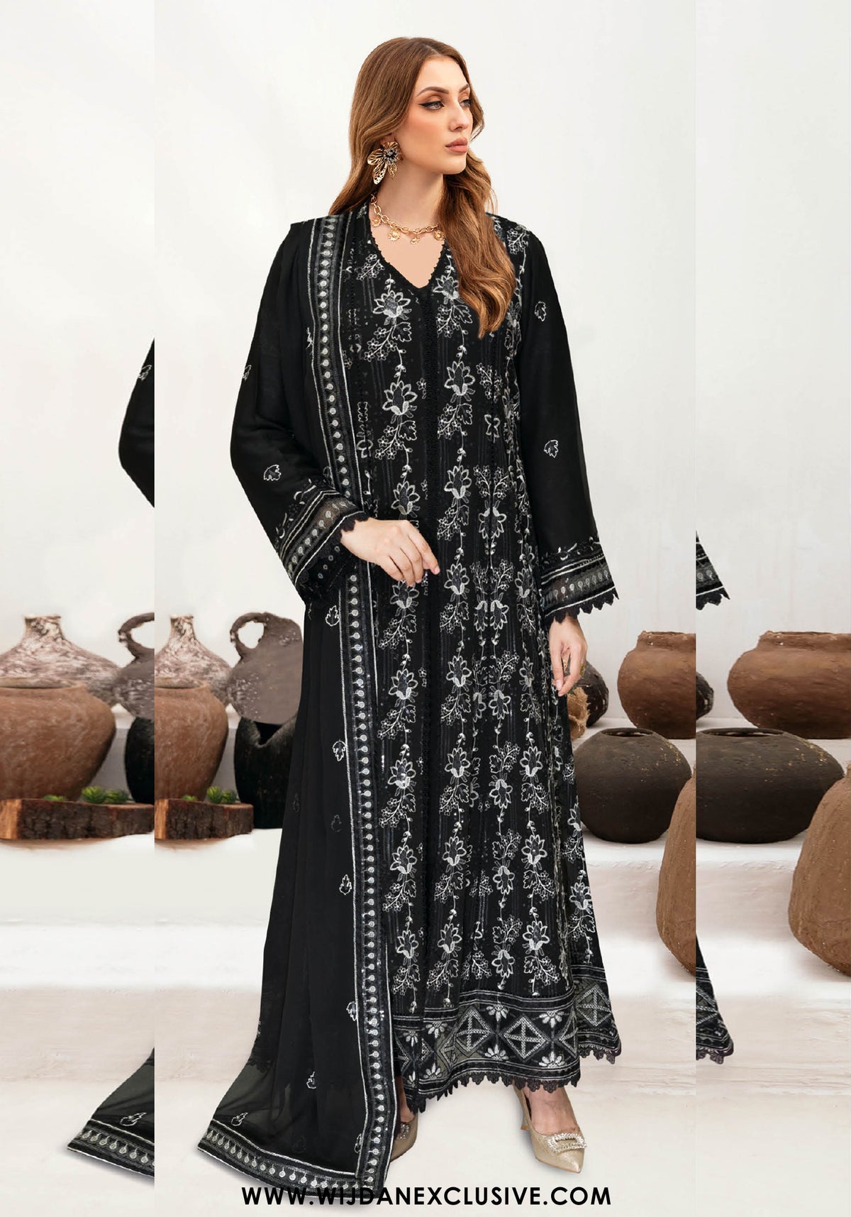 Wijdan Semi-Stitched Luxury Chiffon Collection – 2025 WD-529