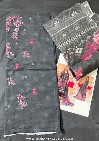 Suzaina Unstitched Printed Embroidered Lawn Collection - 2025 by Wijdan ART-08