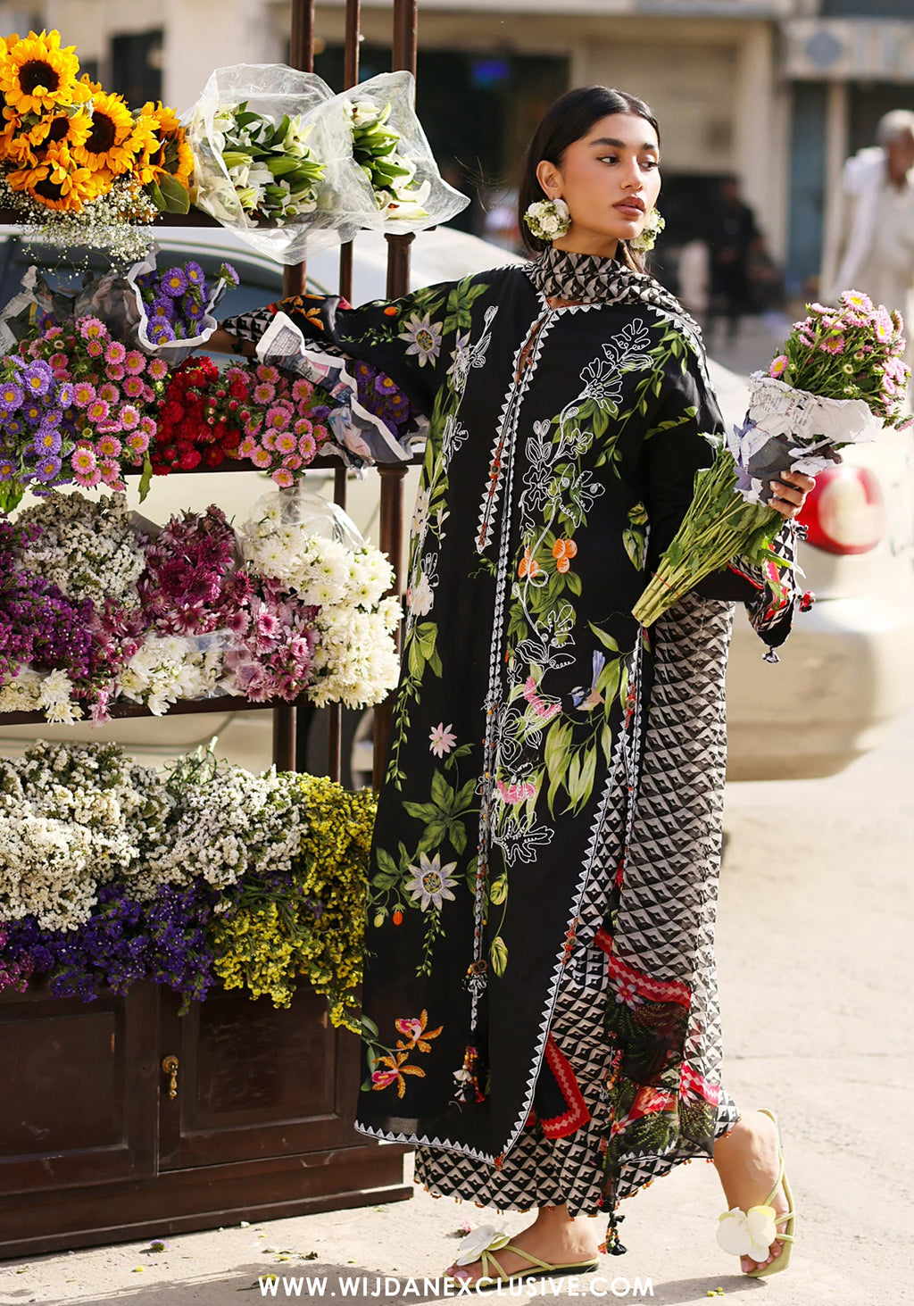 Wildflower by Zaha | Unstitched Festive Lawn Collection - 2026 (MIDNIGHT BLOOM)