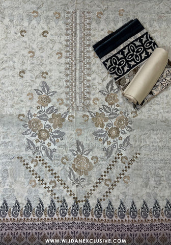 Jasmine Unstitched Doriya Digital Embroidered Lawn - 2025 by Wijdan D-10