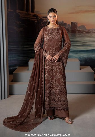 Riwayat Lamisah Unstitched Chiffon Collection - 2025 by Lavish (Caramel Luxe)