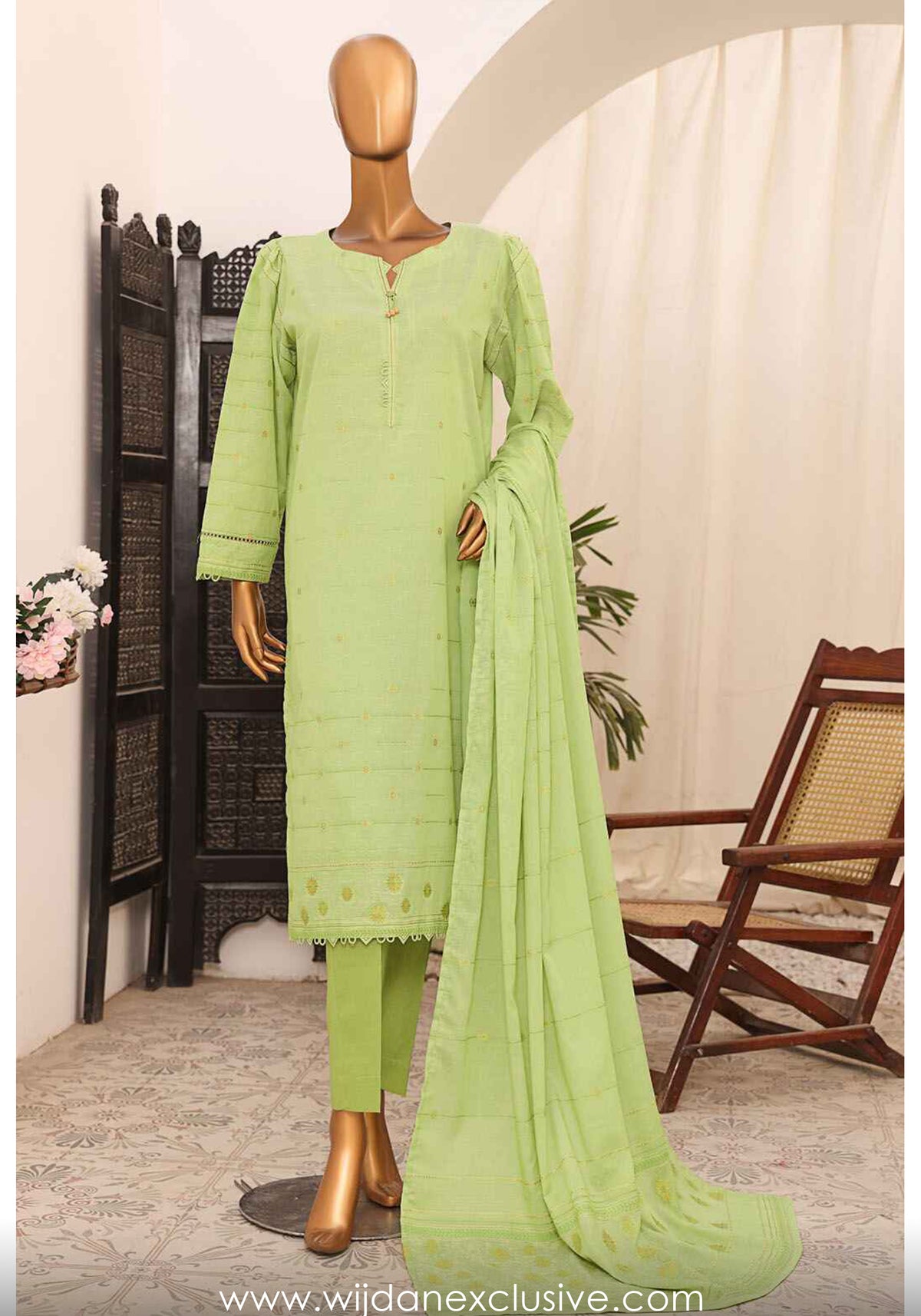 HZ Valencia Embroidered Jacquard 3pc Summer Collection'25 Vol-02 D-02
