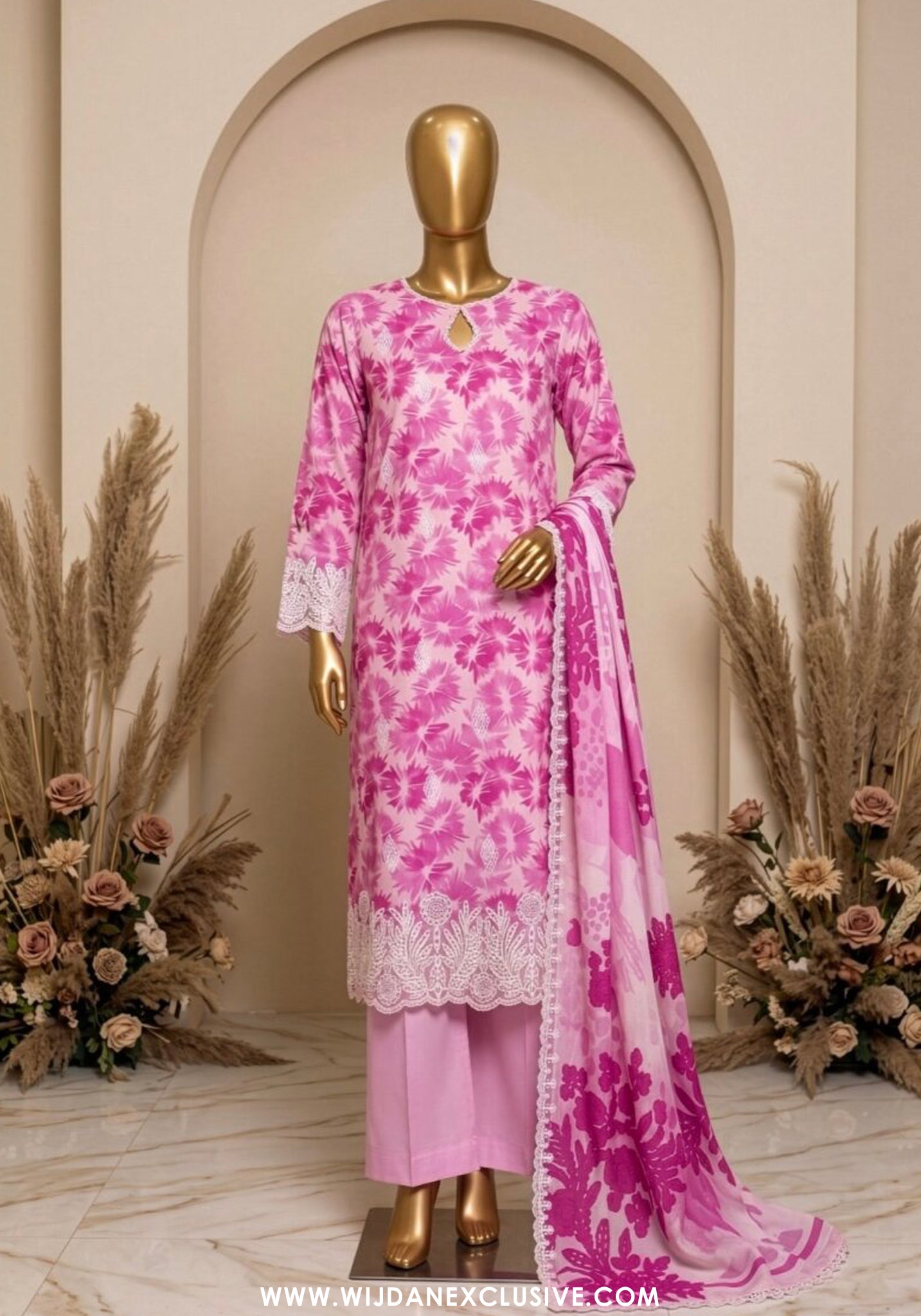 Libas e Khas 3pc Unstitched Embroidered Lawn Collection - 2026 (D-02)