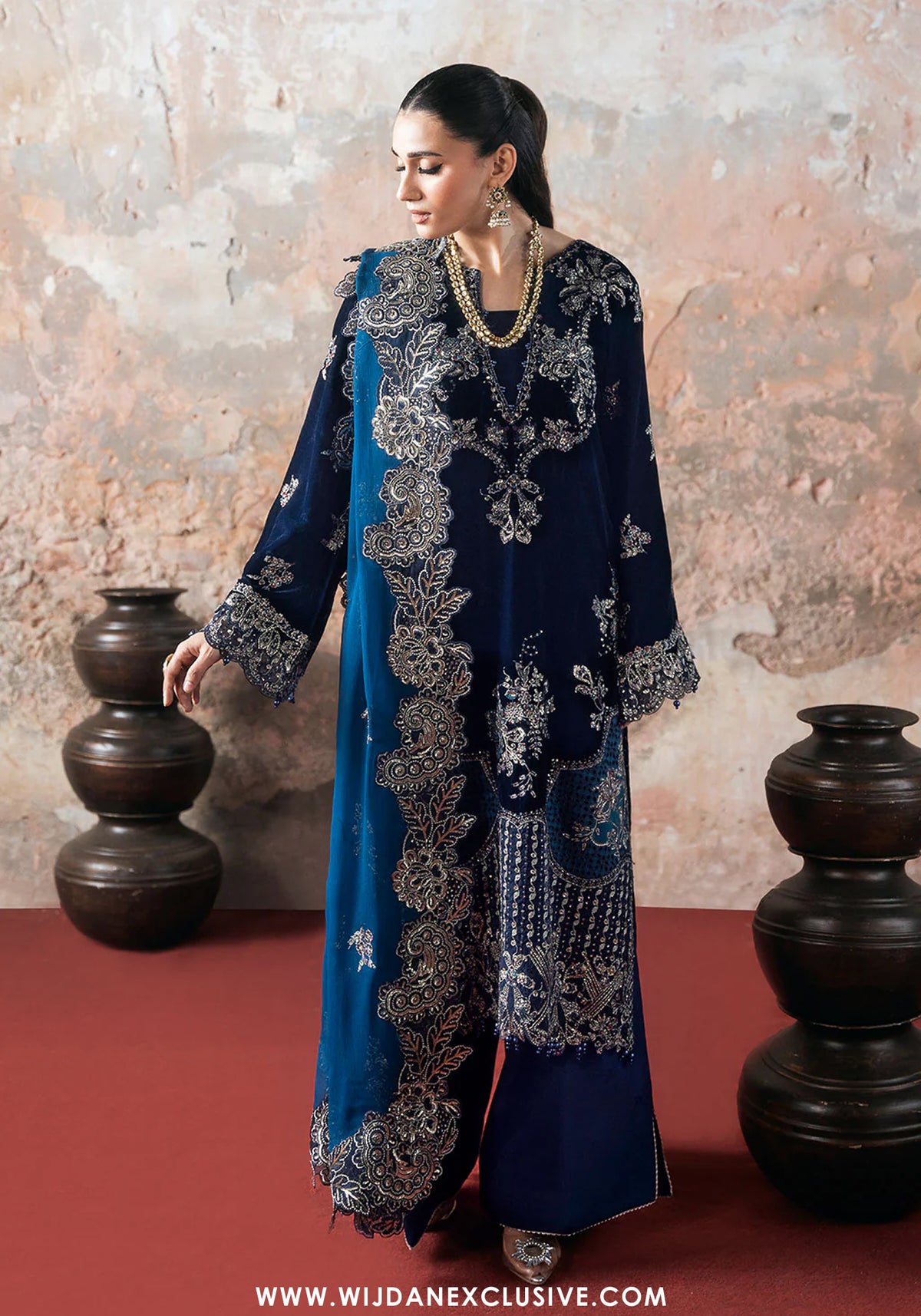 Ramsha Unstitched Luxury Velvet Embroidered Collection Vol - 07 (D-03)