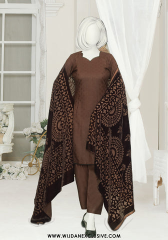 Zara Unstitched Winter Zari with Velvet Shawl Collection - 2025 D-02