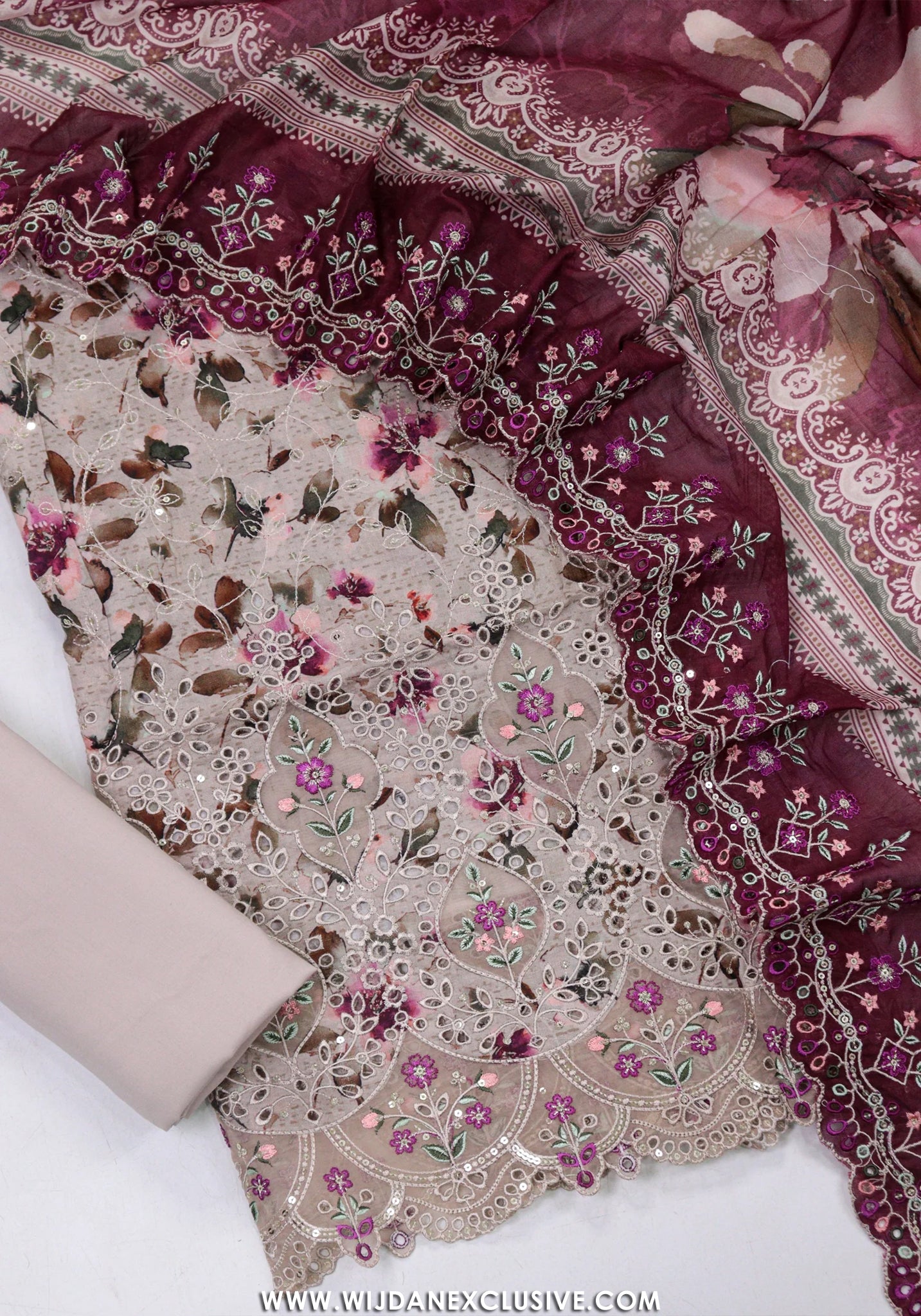 Bin Saeed Unstitched Embroidered Lawn Vol-I Collection - 2026 (PURPLE)