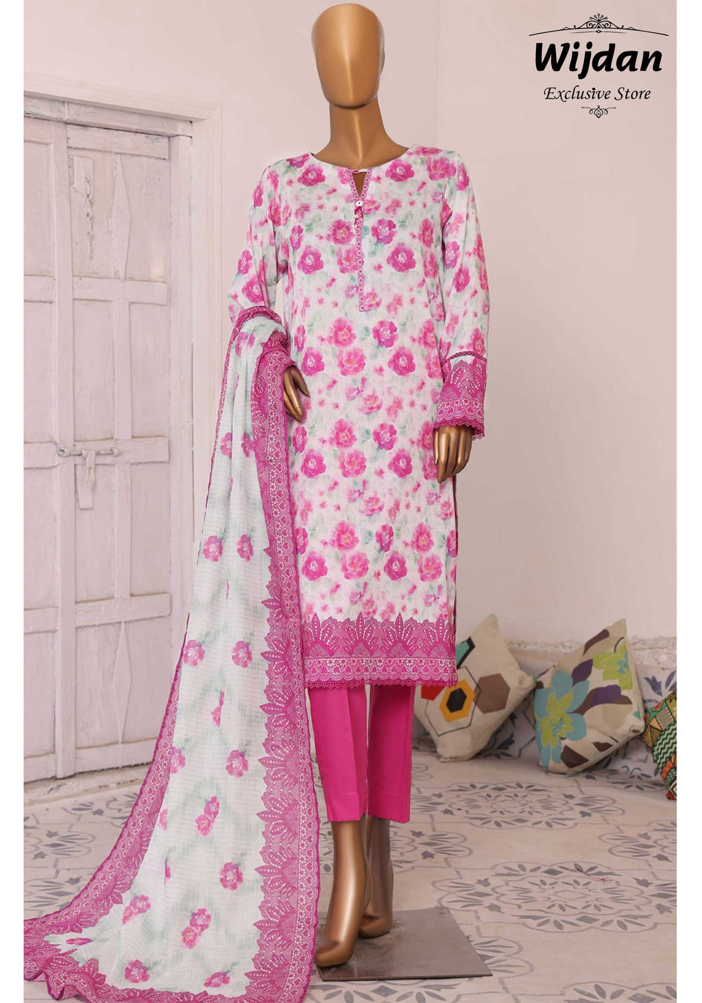 HZ Platinum Digital Printed Lawn Collection Vol-03 D-02