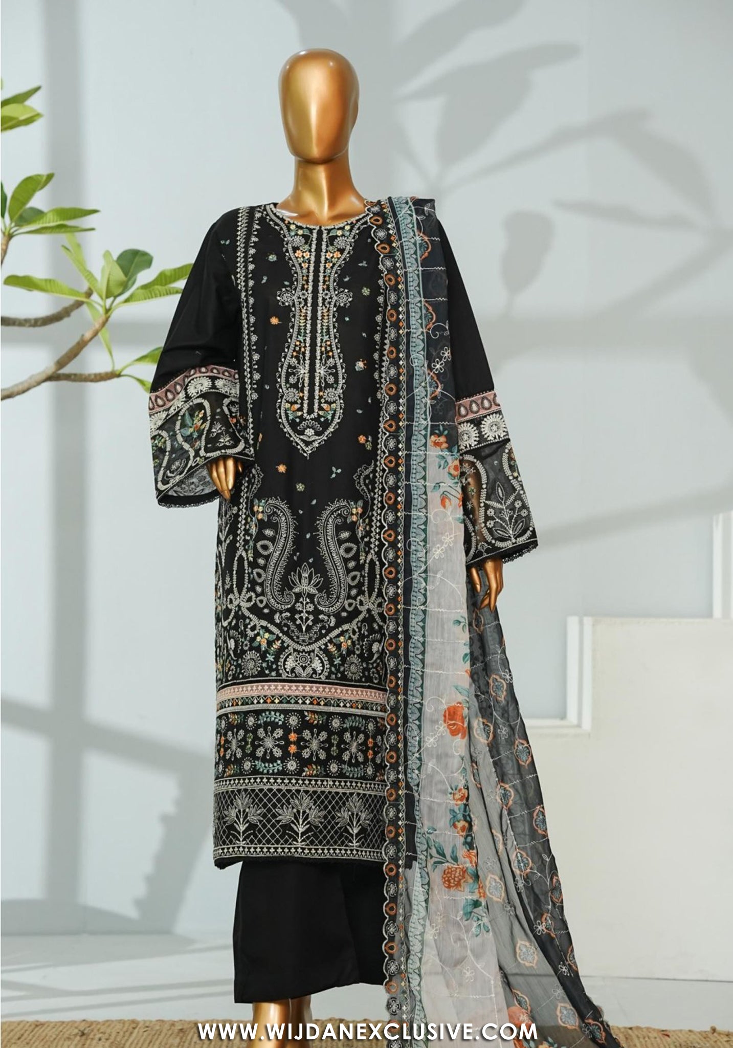 Bin Saeed Stitched Luxury Lawn Embroidered Vol-I Collection - 2026 (D-02)