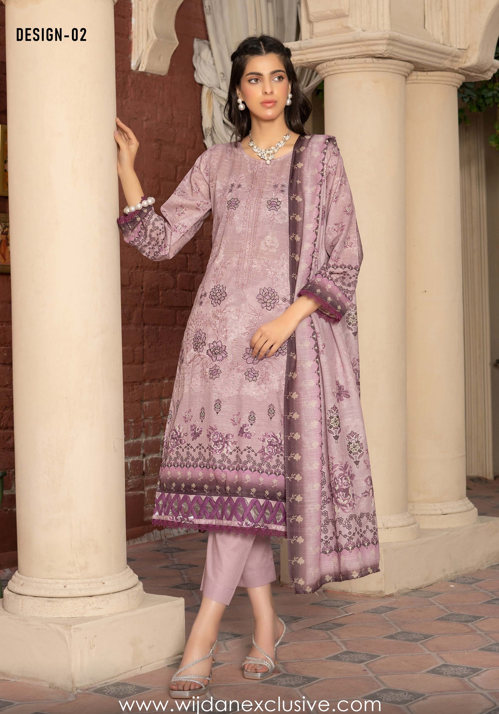 Masooma 3pc Digital Bana Doria Festive Emb Collection D-02