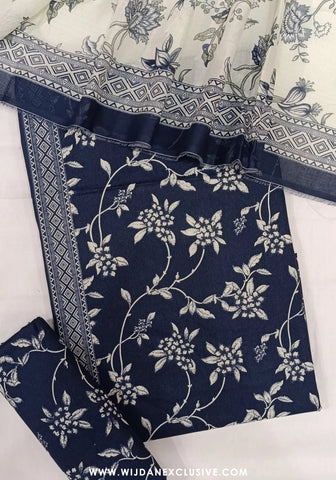Bin Saeed Unstitched 3PC Digital Printed Cambric Collection - 2025 D-02
