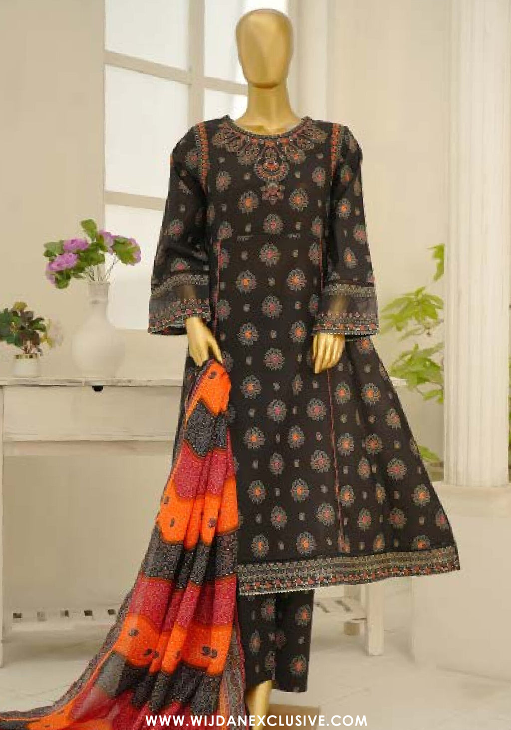 Bin Saeed Stitched Luxury Festive Embroidered Frock 3pc Collection - 2026 (D-02)
