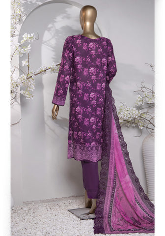 HZ Premium Embroidered Cotton Lawn Collection'24 D-02