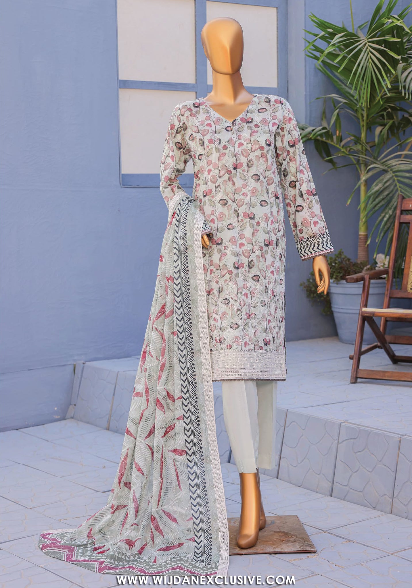 HZ Premium Unstitched Embroidered Lawn Collection - 2026 PEC-613