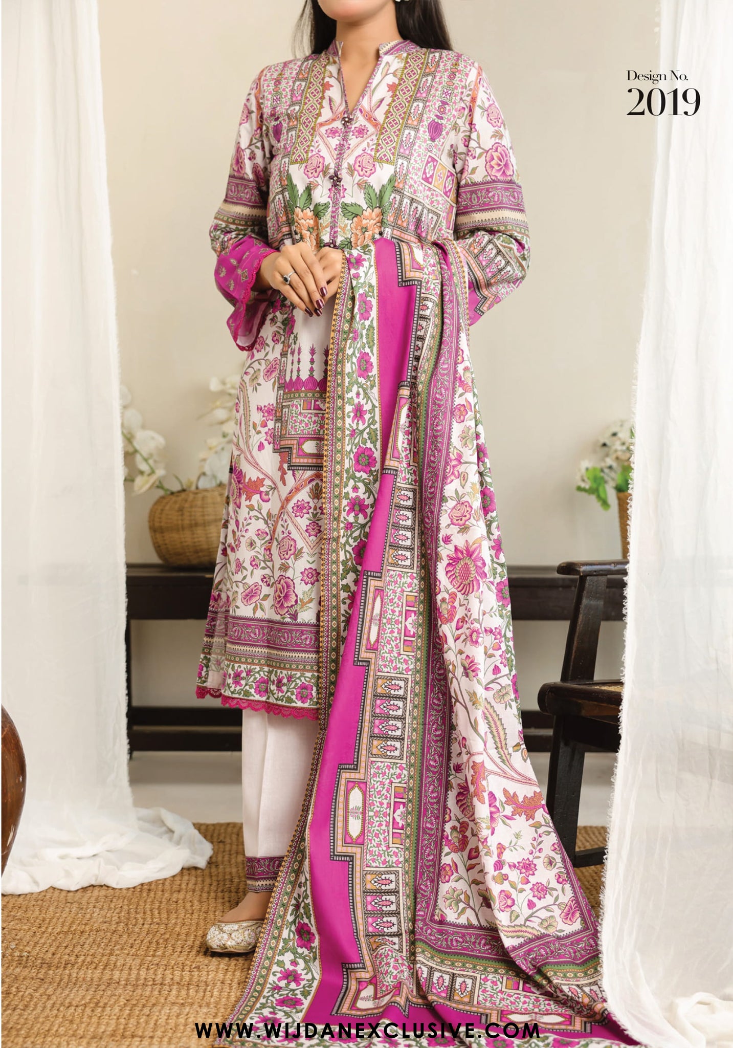 VS Daman Unstitched 3PC Digital Cambric Collection - 2025 D-2019