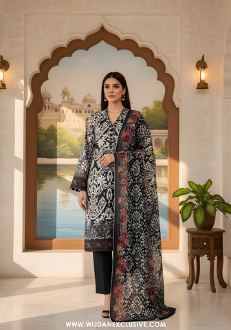 Bin Saeed Unstitched Embroidered Cambric Collection - 2025 D-07