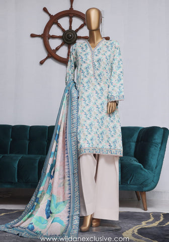 Bin Saeed Exclusive Printed Farshi Shalwar 3pc Coll'25 Vol-04 D-02